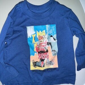 GAP Blue Long Sleeve Tee with Graphic Design